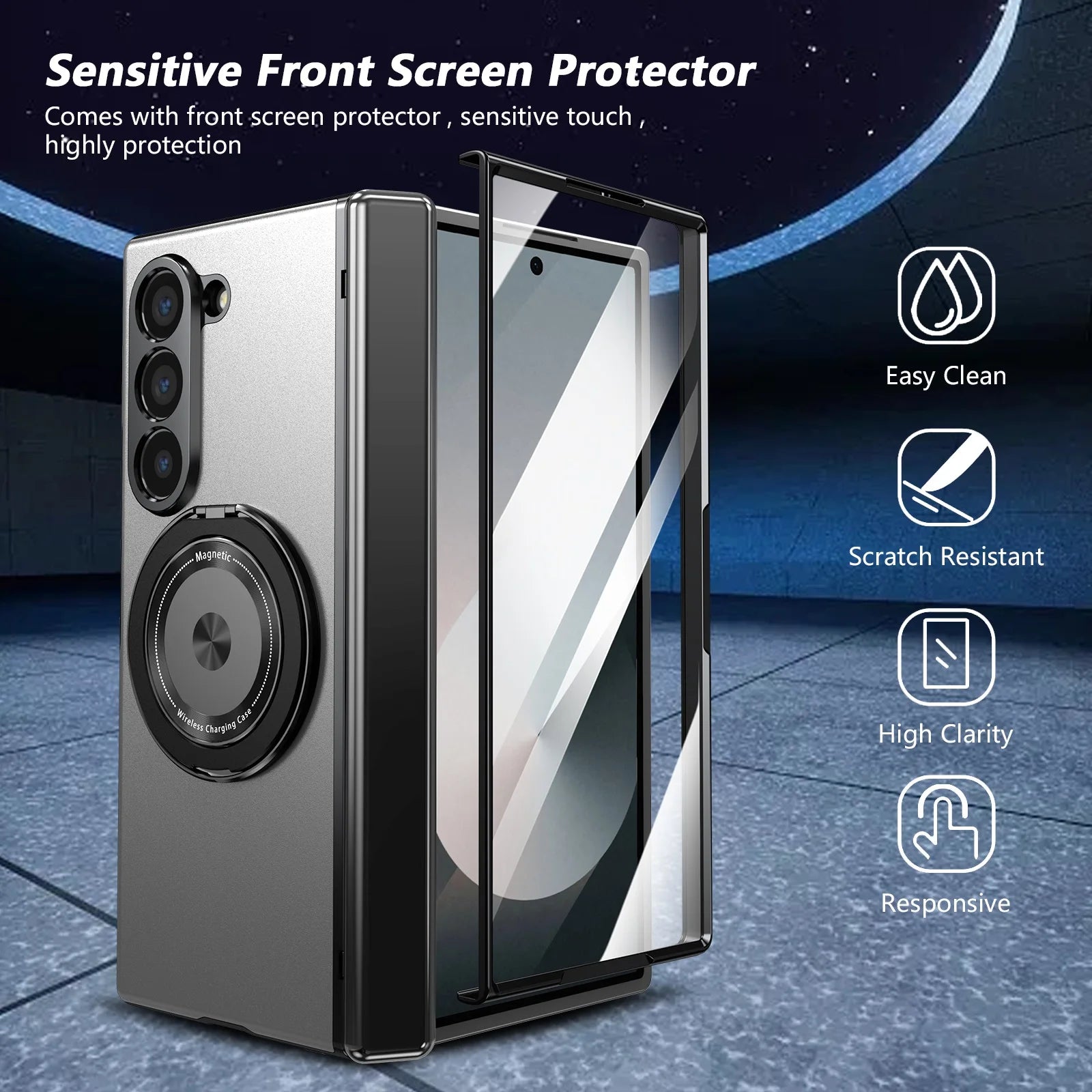 Aluminum Alloy Case with 360° Ring Kickstand for Samsung Galaxy Z Fold 7