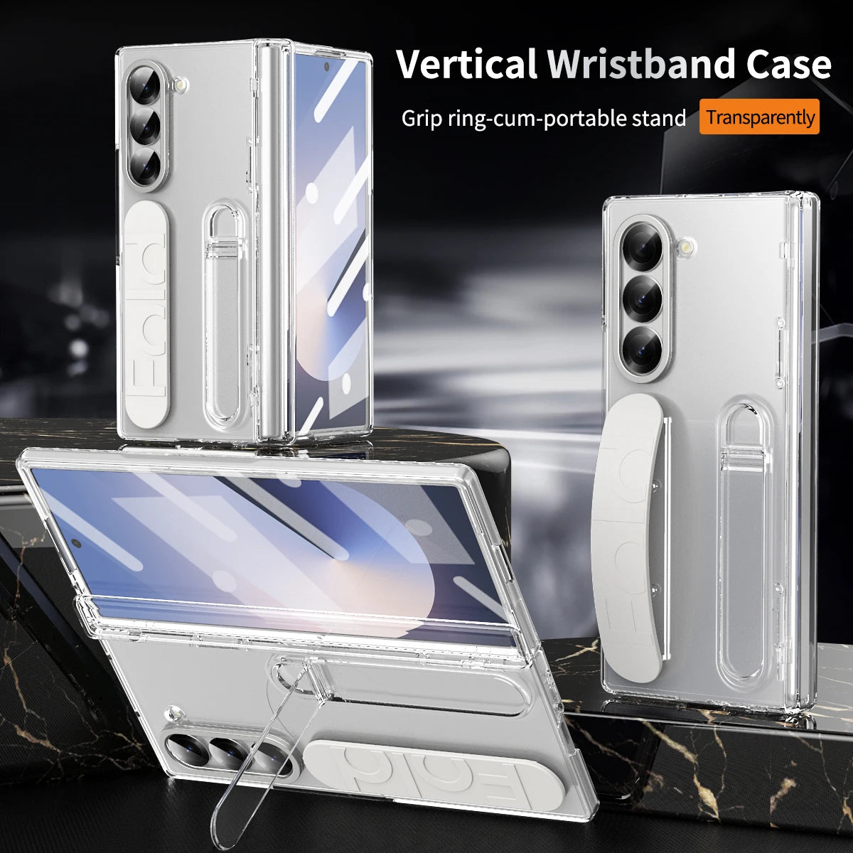 Wristband Hinge Case with S Pen Slot & Screen Protector for Samsung Galaxy Z Fold 7