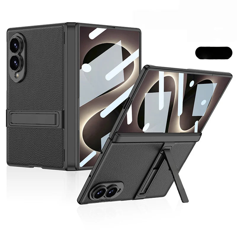 Magnetic Hinge Leather Stand Case For Galaxy Z Fold 8 Series