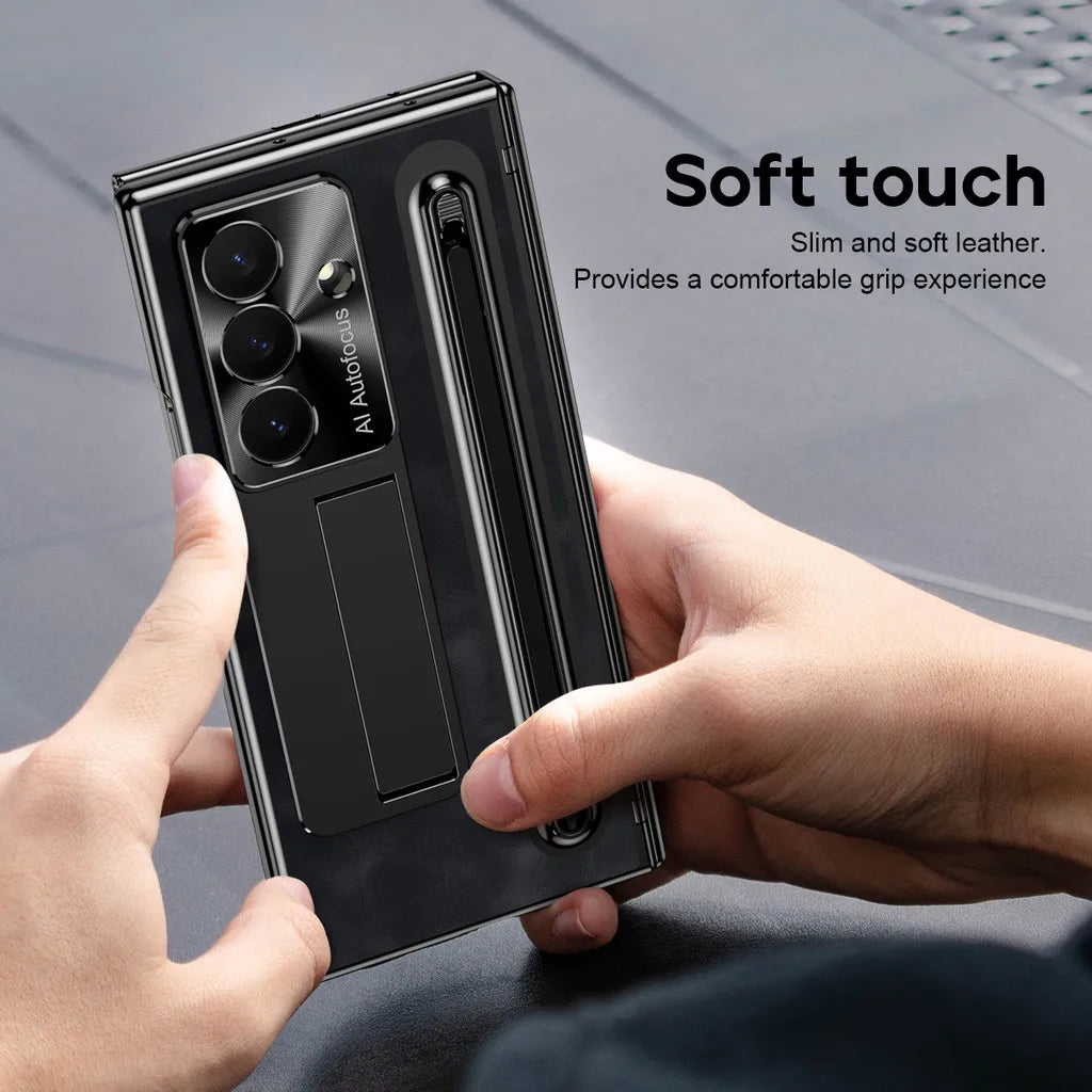 Leather Kickstand Case with S Pen Slot for Samsung Galaxy Z TriFold