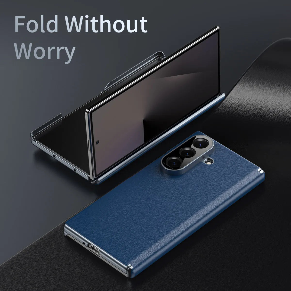Premium Leather Bilayer Bumper Case for Samsung Galaxy Z Fold 7
