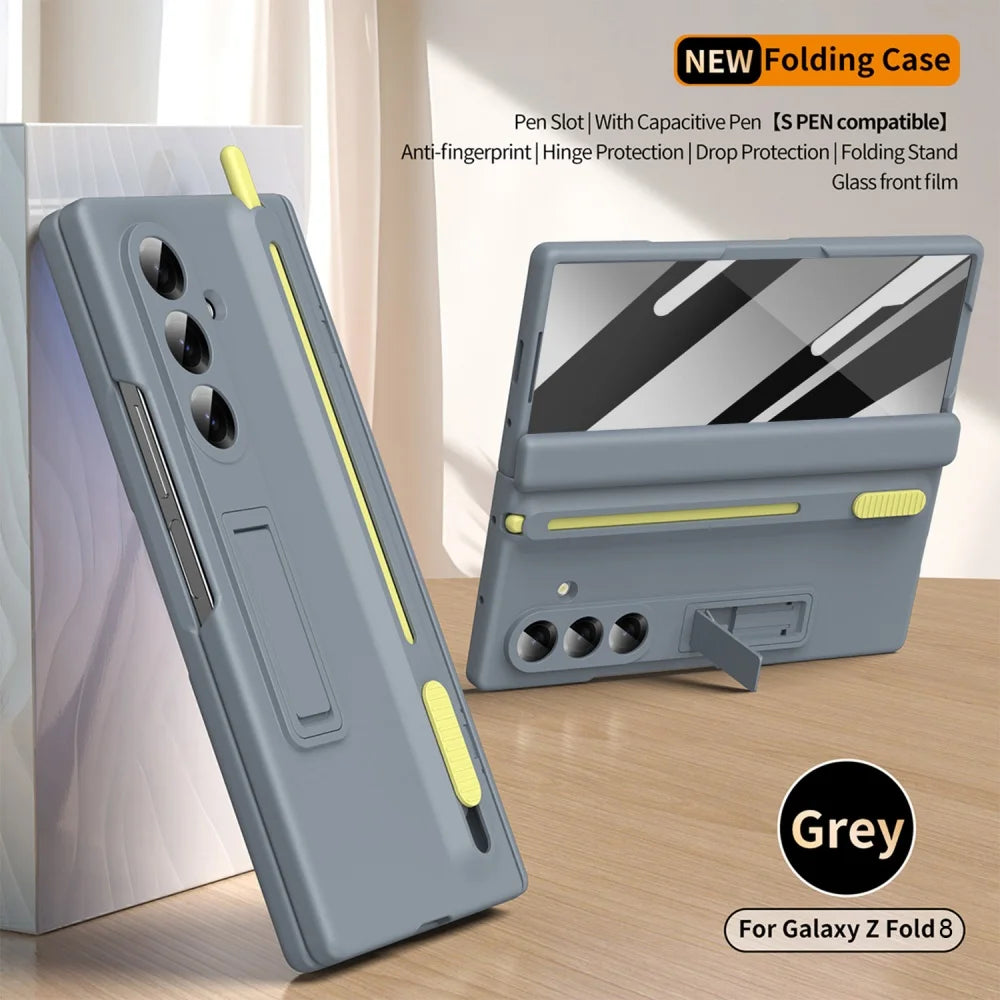 Luxury Shockproof Case with Fold-Out Stand & S Pen for Samsung Galaxy Z Fold 8