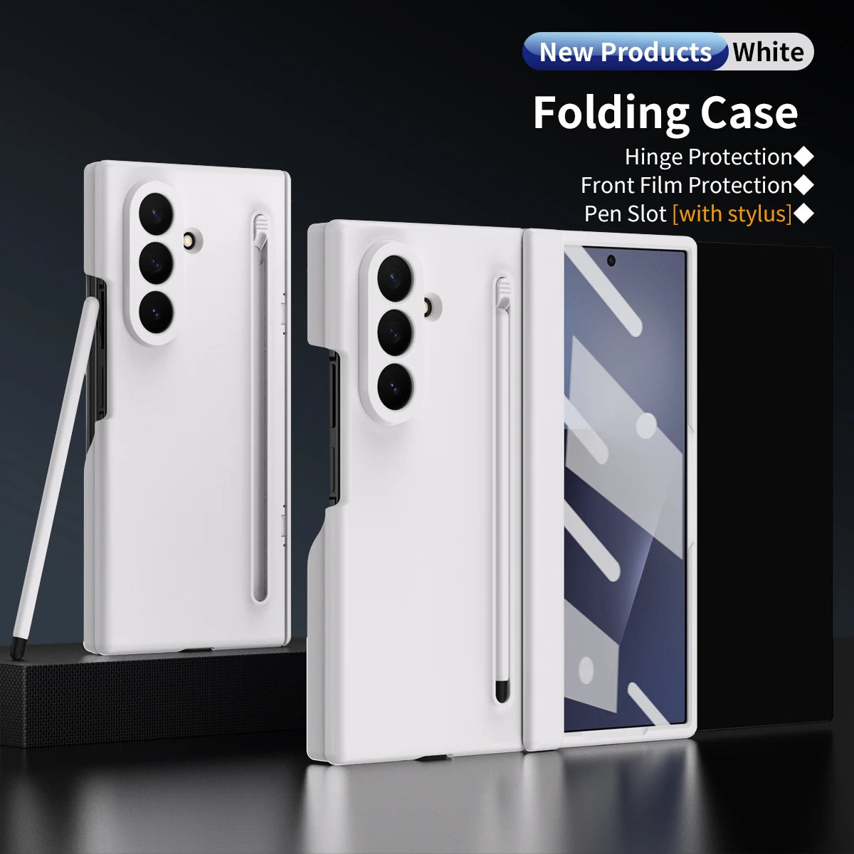 Matte Acrylic Case with S Pen Slot & 9H Glass for Samsung Galaxy Z TriFold