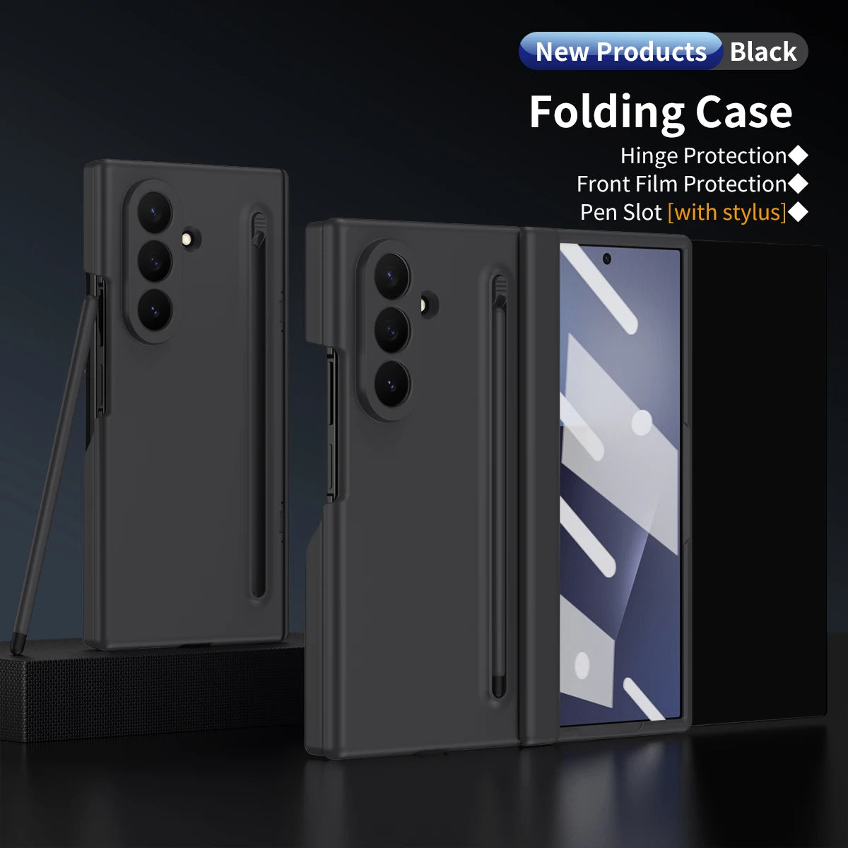 Matte Acrylic Case with S Pen Slot & 9H Glass for Samsung Galaxy Z TriFold