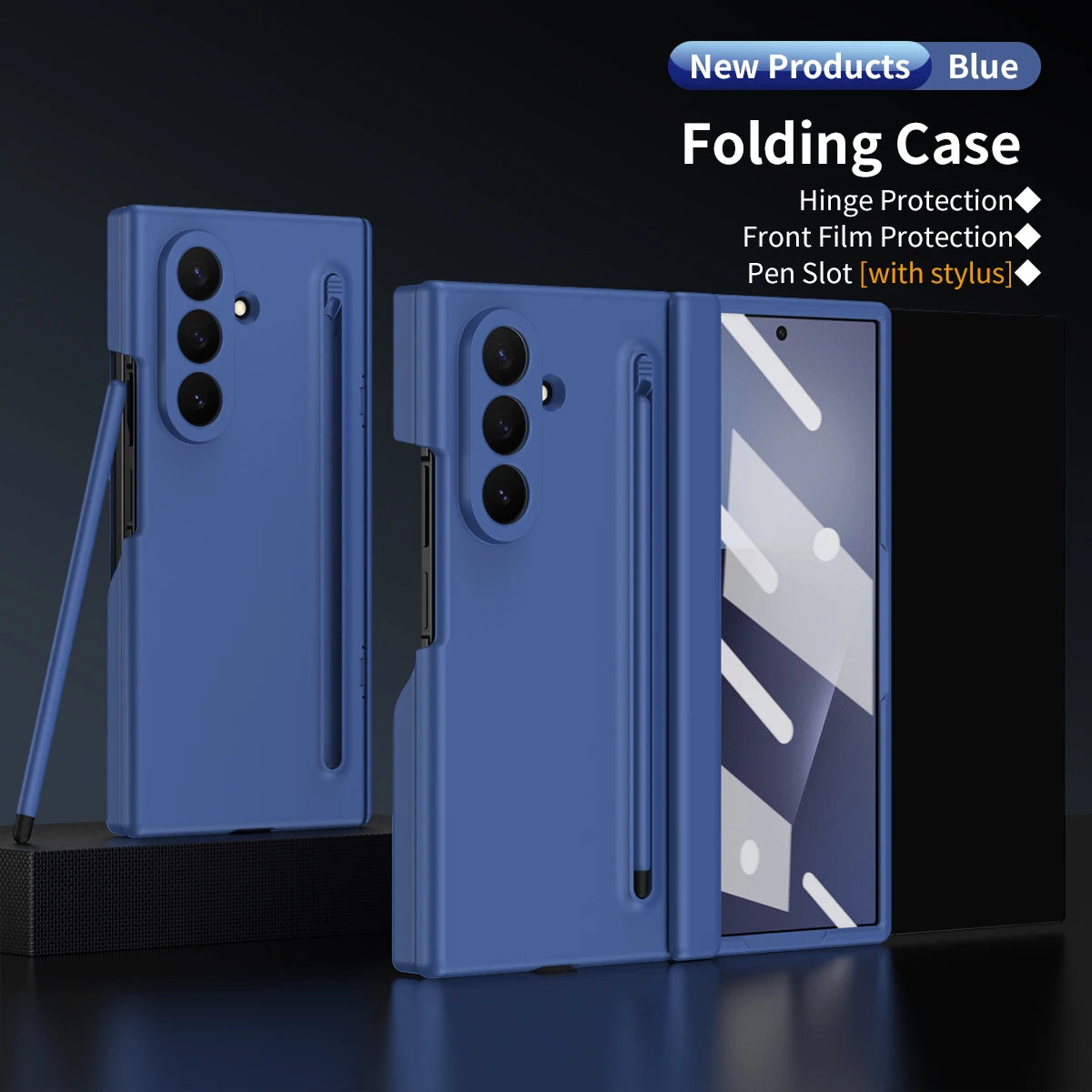 Matte Acrylic Case with S Pen Slot & 9H Glass for Samsung Galaxy Z TriFold