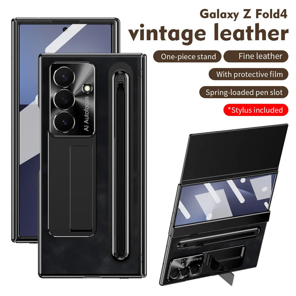 Leather Kickstand Case with S Pen Slot for Samsung Galaxy Z TriFold