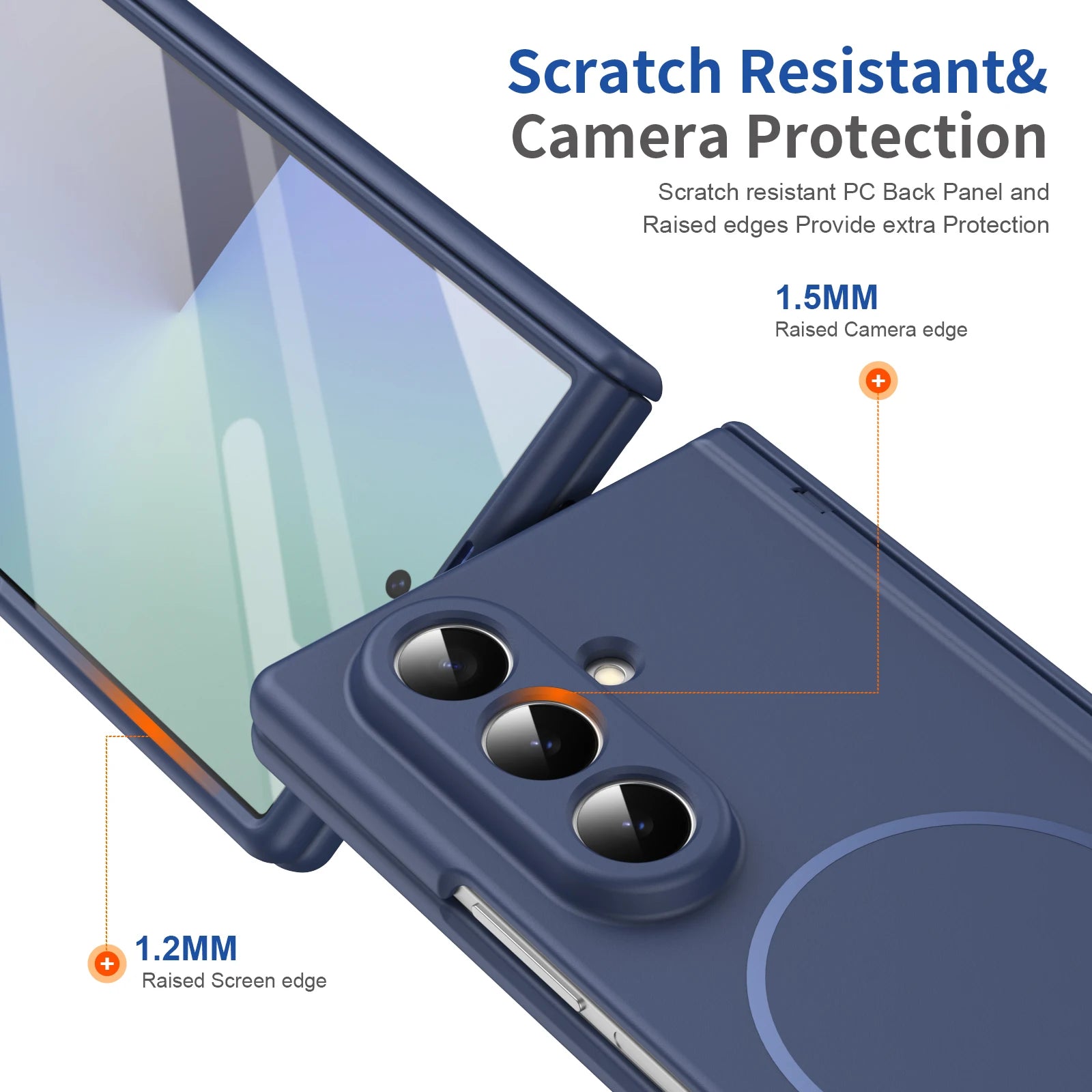 Magnetic Hinge Case with Screen Protector for Samsung Galaxy Z Fold 7