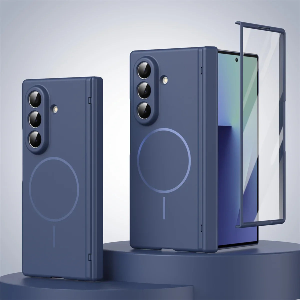 Magnetic Hinge Case with Screen Protector for Samsung Galaxy Z Fold 7