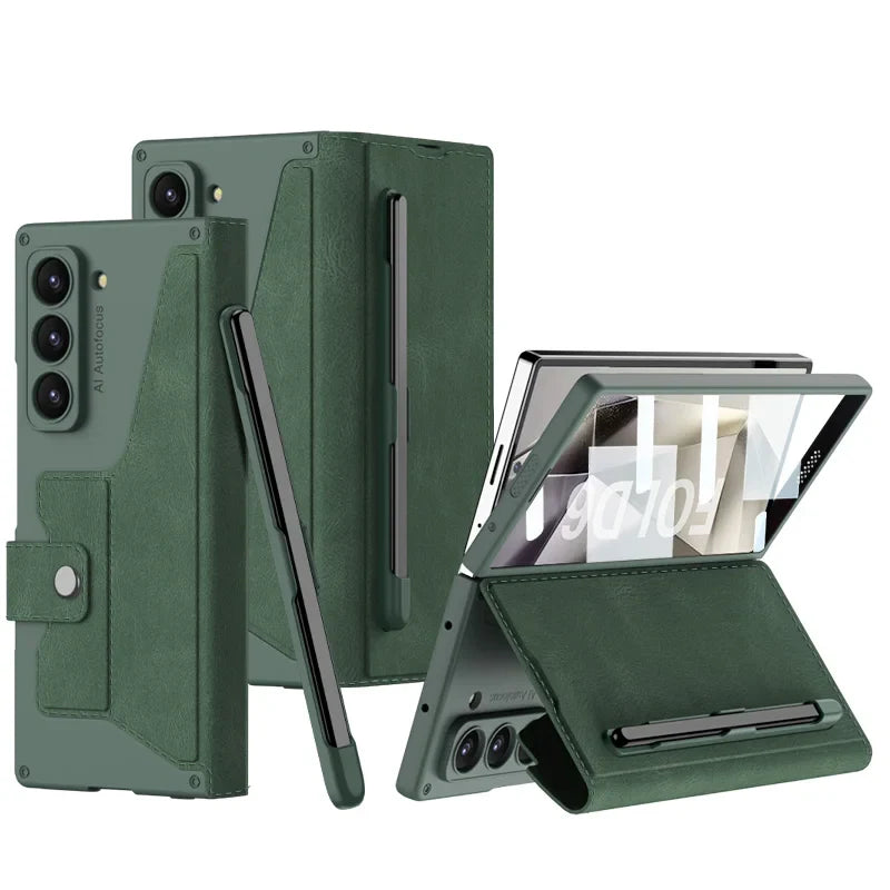 Shockproof Leather Case with Screen Protection For Samsung Galaxy Z Fold 6