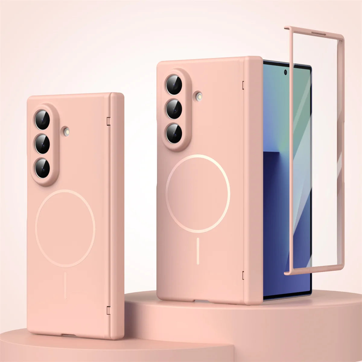 Magnetic Hinge Case with Screen Protector for Samsung Galaxy Z Fold 7