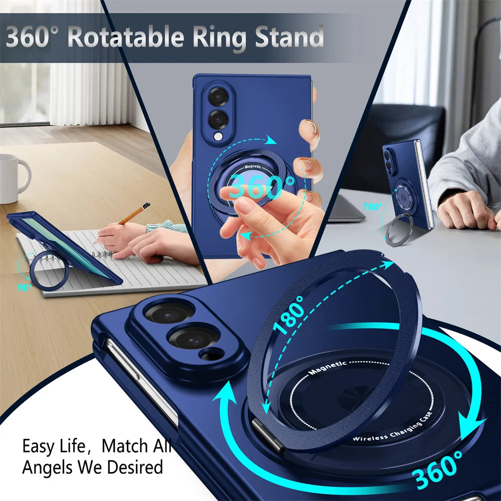 Rotating Magnetic Stand Case with Lens Guard for Samsung Galaxy Z Fold 8