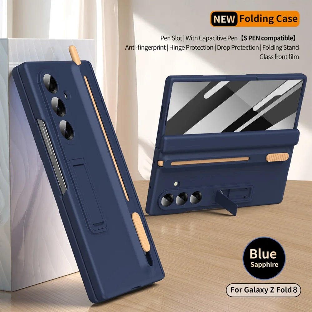 Luxury Shockproof Case with Fold-Out Stand & S Pen for Samsung Galaxy Z Fold 8