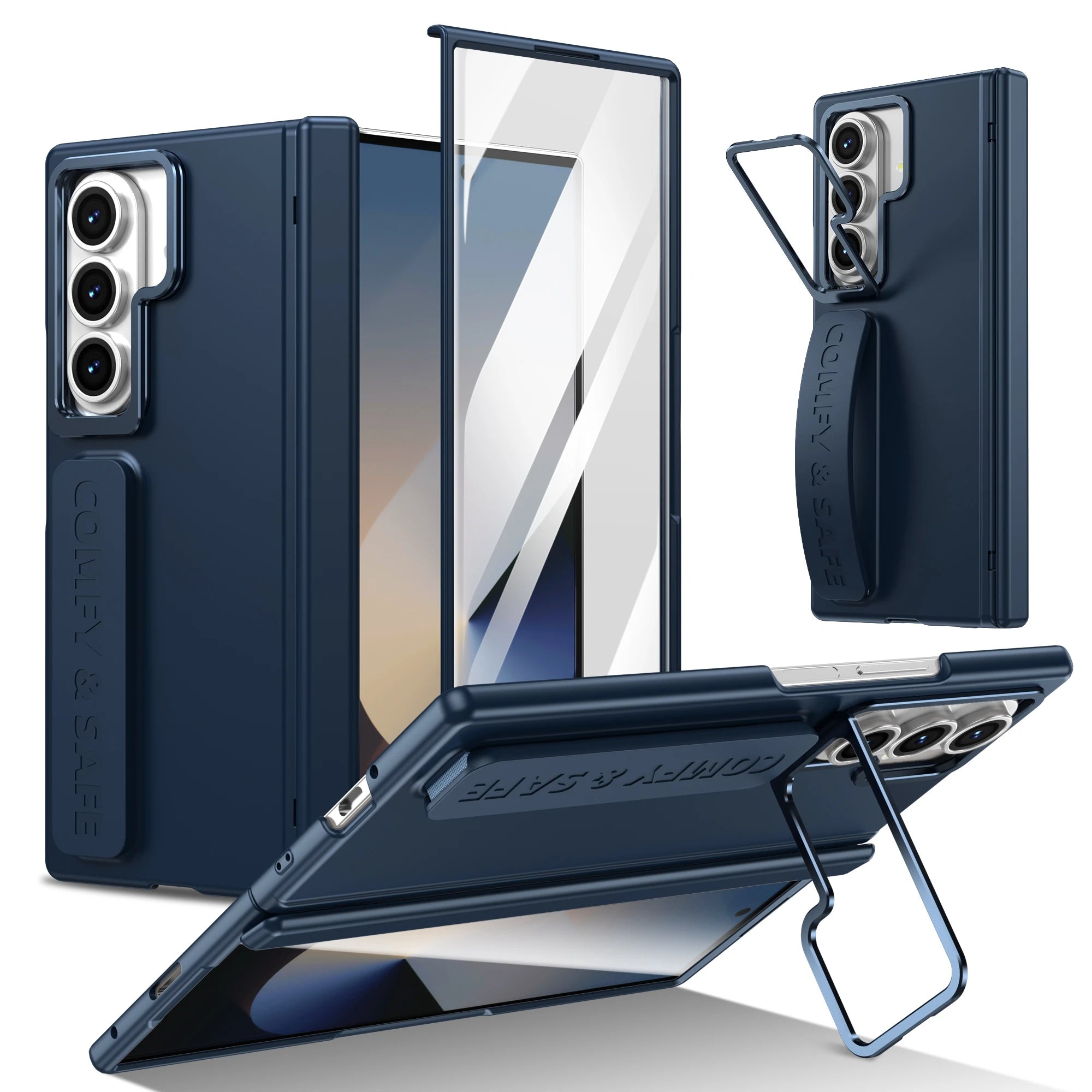 Magnetic Hinge Case with Camera Cover & Wrist Strap for Samsung Galaxy Z Fold 7