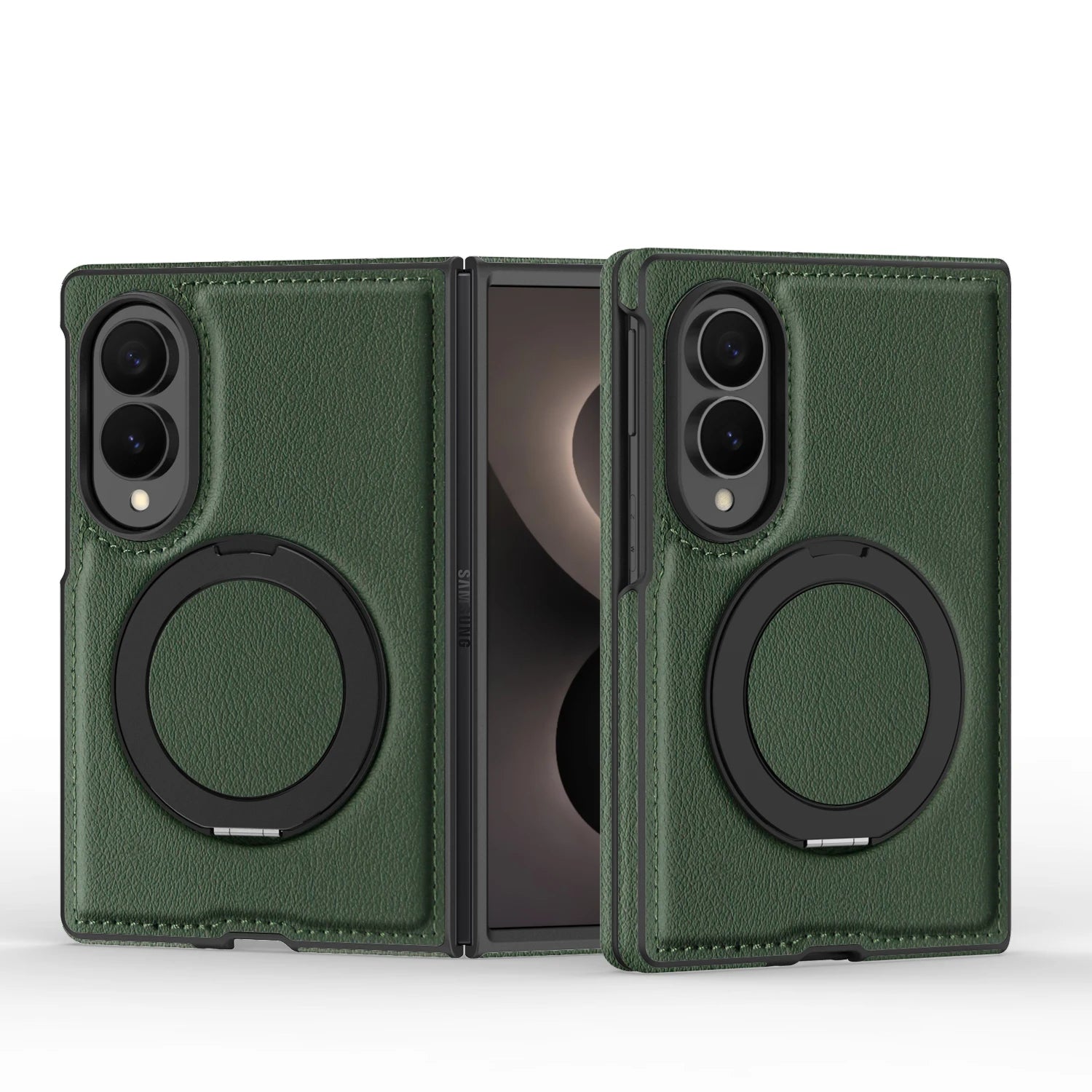 360° Magnetic Leather Ring Stand Case For Galaxy Z Fold 8 Series