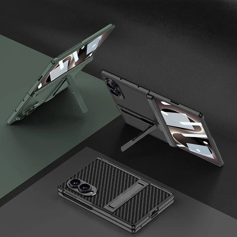 Magnetic Hinge Leather Stand Case For Galaxy Z Fold 8 Series